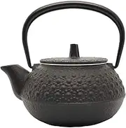 Iwachu 12803 Iron Bottle Teapot Type 3 New Tortoise Shell, Black, 0.1 gal (0.32 L), No Enamel, Compatible with Direct Flames, Nambu Ironware