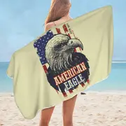 Cool Worn Our American Bald Eagle Microfiber Beach Towel