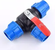 Valve,Ball Valve, 1pcs Water Pipe Plastic Copper Core Ball Valve 3-Way Quick Connector T-Type PVC PE Fast Connection, for Agricultural Irrigation Valves(32mm Inner Dia)