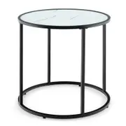 Costway 50cm Coffee Side Table Metal Frame End Table White