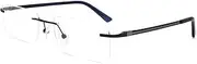 Men women rimless eyeglasses metal lightweight clear lens optical frames glasses