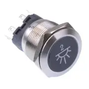 Cockpit / Cabin Light 2 Red LED Momentary 22mm Vandal Push Button Switch 12V