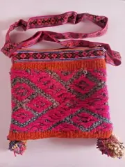 Peruvian chuspa woven in sheep's wool andean ceremony cusco