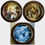 3 Pieces By Norman Rockwell Ceramic Plate, Grandmas Love Knowles, The Old Scout.