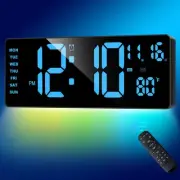 Digital Wall Clock Large Display, 16.5" LED Wall Clock with 6 Color Changes N...
