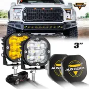 AUXBEAM 3" 80W 9600LM LED Driving Work Lights Pods Flood Beam Kit Off Road Truck