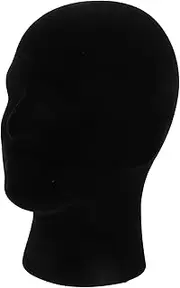 Generic Flocked Foam Mannequin Head Hanging Wig Stand Helmet Hat Stands Mannequin Wig Heads Mannequin Cap Lace Front Wigs Human Hair Canvas Block Mannequin Caps Lid Black Polyethylene (pe)