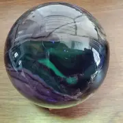 541g RARE Natural blue Volcanic Rock agate Sphere Quartz Crystal Ball Healing