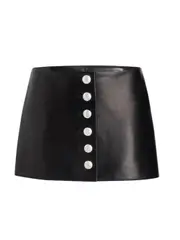 [Khaite] Khaite-Gonna Mini In Pelle Jaxon In Nero Khaite - Donna-Donna 2 US