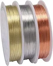 3 Rolls Jewelry Beading Wires, 0.2mm/ 32 Gauge Tarnish Resistant Copper Wires for Jewelry Making Supplies and Craft