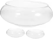 NOLITOY 3Pcs Unbreakable Desktop Transparent Aquarium Tank for Betta Fish and Turtles Capacity Fish Bowl for Office Desk and Living Room Decoration