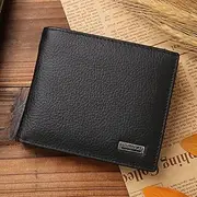 QWERT Ultra-Thin Men Wallets Premium Real Product Wallets for Man Short Black walet Comes with Coin Pocket,Black