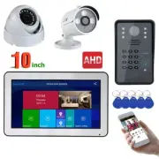 10" Wired/Wireless Wifi RFID Password Video Door Phone 2CH AHD Security Camera