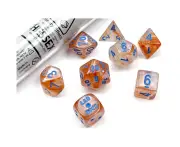 Chessex D7 Die Set Borealis Polyhedral Rose Gold/light Blue Luminary 7 Die Set (with Bonus Die)