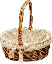 qwmvhfg, Picnic basket Picnic Basket for 2 Persons Gift Basket Wicker Picnic Hamper Camping Picnic Baskets Outdoor(L)