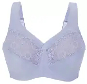 Glamorise Bra Purple 38G COMFY~SUPPORT (35% Cotton) WIDE-STRAPS NEW SEALED