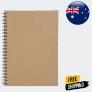 A4 Spiral Notebook Kraft Brown 160 Pages 80GSM Writing Journal Diary Sketch Book