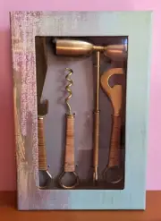 Anthropologie Mikato Bar Tool Set Cheese Knife, Corkscrew, Jigger, Bottle Opener
