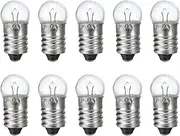 sourcing map 6V/0.5A E10 Mini Light Bulbs, 10Pcs Miniature Screw Bulbs Flashlight Bulbs for Scientific Experiment Lighting DIY Accessories, Warm Yellow Light