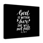 Psalm 46:5 God Is Within Her Black Bible Verse Canvas Christian