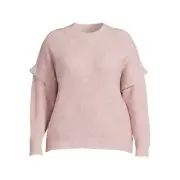 Terra & Sky Women's Plus Size Layered Sweater Pink Size 3X(24W-26W)
