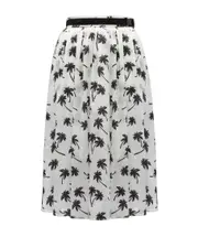 palm tree-print midi skirt IT40 Gray