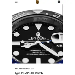 現貨A BATHING APE®Type2 BAPEX®Watch bape 藍黑 百事 紅藍 手錶 男錶 可樂圈