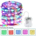 Fairy String Lights Battery Powered RGB Light Copper Wire Xmas Party Home Decor