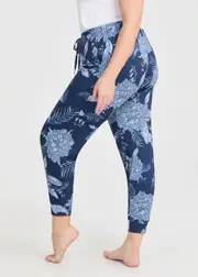 [Taking Shape] Taking Shape Lounge Floral Print Cuff Pant Size 14 in Print - Plus Size Women's Clothing Print