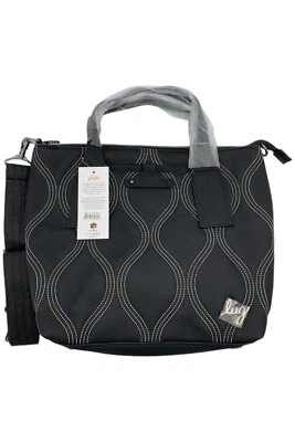Lug Matte Luxe Tote with Crossbody Strap Alto Black Ice Pop