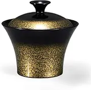 J-Kitchens TA Torch Bowl (Soup Bowl, Bowl, Wan, Lacquerware) (Lid), Gold Splash, 3.7 x 3.7 x 3.5 inches (9.5 x 9.5 x 8.9 cm), Heat Resistant ABS Resin, Made in Japan, Dishwasher Safe
