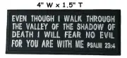 PSALM 23:4 ROCKER EMBROIDERED hook loop PATCH CHRISTIAN RELIGIOUS BIBLE JESUS