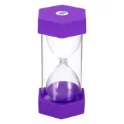 20 Min Sand Timer,Hexagon with Plastic Cover,Count Down Sand Clock Glass Purple