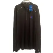 Champion Mens BLACK Quarter Zip Powertrain Quick Dry Vapor Pullover- Large NWT
