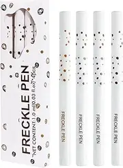 Freckle Pen 4 Colors – Waterproof, Long-Lasting, Quick-Dry Face Freckle Makeup Pen for Natural Freckle Look, Soft Dot Spot Henna Style for Women Girls, Fake Freckles Beauty Tool