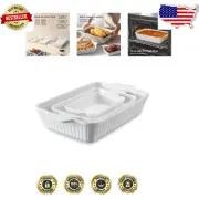 Durable Non-Stick Ceramic Baking Dishes with Handles - Three Essential Sizes