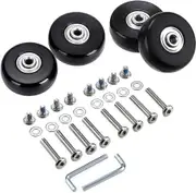 50 x 18mm Set of 4 Luggage Suitcase Replacement Wheels(Black)