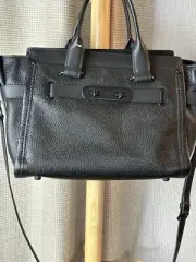 Black Pebbled Coach Leather Small Handbag-New with Tags