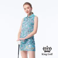 在飛比找momo購物網優惠-【KING GOLF】實體同步款-女款鎖鏈印花LOGO刺繡涼