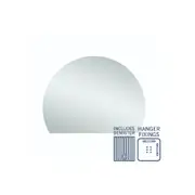 Thermogroup Hamilton D Shaped Polished Edge Mirror - 900x750mm with Hangers and Demister HD9075HND
