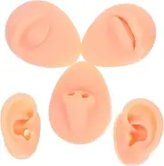 [IWOWHERO] Piercing Model Set 5pcs Silicone Ear Nose Lip Models Realistic for Practice and Training