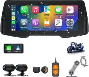 CL876 Motorcycle CarPlay with Dash Cam Front and Rear, 6.86 Inch, Black #4315