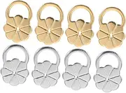 KAILIKETIY 8pcs Heavy Earring Backings for Droopy Adjustable Flower Locking Mechanism Secure Support for Studs Hoops Crafted for Sturdy Silver