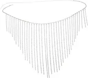 [LIFKOME] Rhinestone Body Chain Choker Necklaces for Woman Rhinestone Belt Bikinis Waist Belt Rosary Necklace for Women Skirt Choker Necklace for Women Women's Belts Waist Chain Alloy Silver