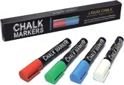 Liquid Chalk Markers, 6Mm Reversible Tip (Chisel and Bullet), Wet Erase Marking