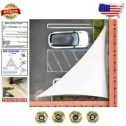 9' Triangle White Sun Shade Sail - 95% UV Protection & Custom Sizes Available