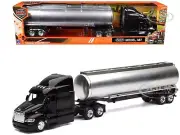 PETERBILT 387 TRUCK BLACK W/TANKER TRAILER 1/43 DIECAST BY NEW RAY SS-15433