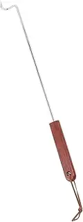 BBQ Meat Hook T-Handle Pull Stainless Steel Bacon Flipper Steak Turner Versatile Grill Accessory Rosewood Handle