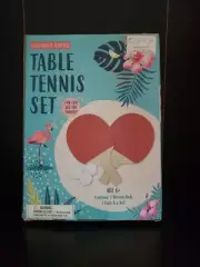Flamingo games table tennis set contains 2 wooden paddles 3 balls & Net Trl4#328