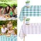 Table Cloth Waterproof Oil-Proof PVC Tablecloth Rectangle Checkered Table Buu